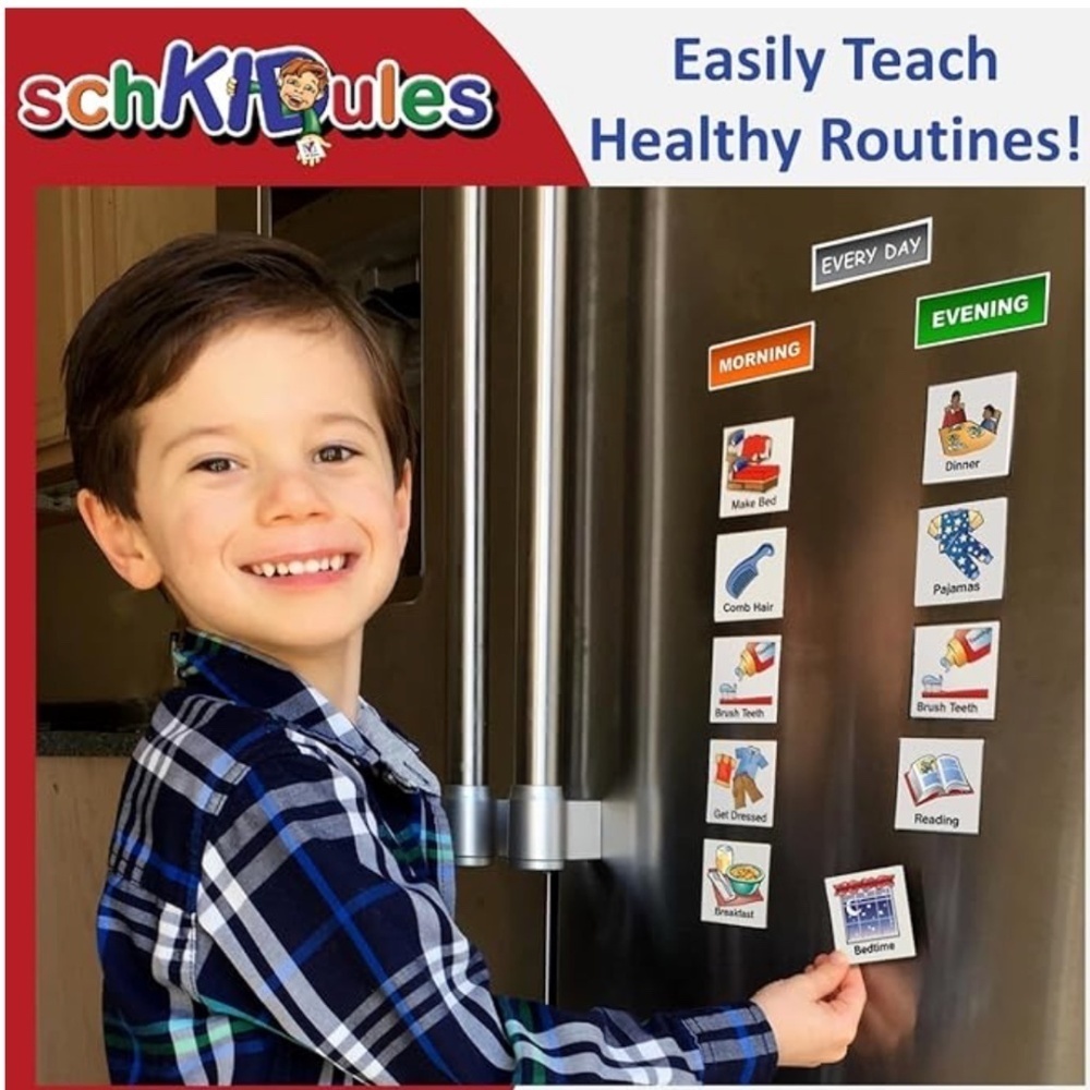 SchKIDules® 153 Pc Deluxe Collection Box Set – Visual Schedule Magnets for Kids